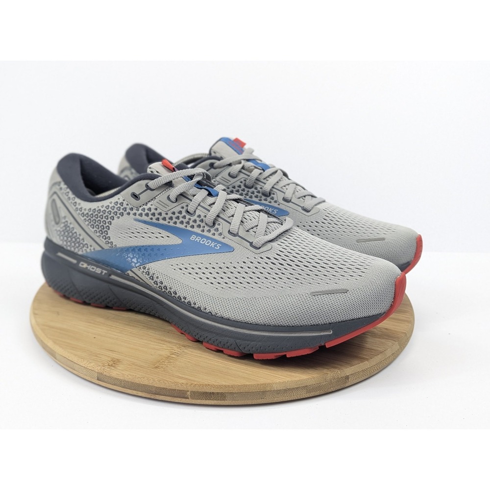 Mens 13 Brooks Ghost 14 Shoes Gray Blue Running Sneakers Athletic Road Walk